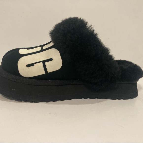 UGG Disquette Chopd Black Suede Slippers #1129230 size 7 - Picture 6 of 8
